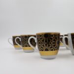 ⁦طقم فناجين قهوة عدد 12 لون أبيض بنقشة ذهبية وأسود سعة 120 مل⁩ - الصورة ⁦7⁩