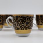 ⁦طقم فناجين قهوة عدد 12 لون أبيض بنقشة ذهبية وأسود سعة 120 مل⁩ - الصورة ⁦8⁩