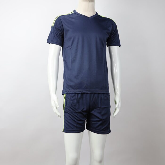 ⁦طقم رياضي (تيشيرت وشورت) للشباب لون كحلي وأصفر فسفوري⁩ - الصورة ⁦7⁩