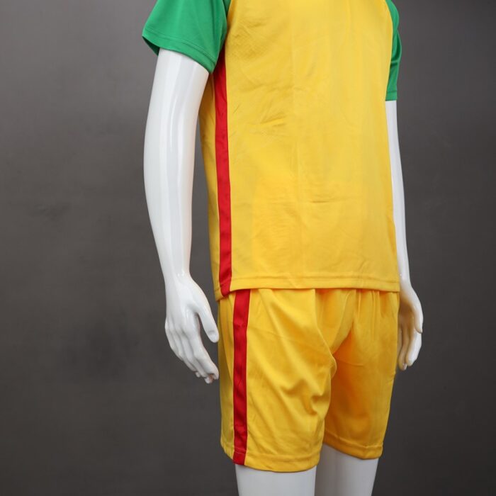 ⁦طقم رياضي (تيشيرت وشورت) للشباب لون أصفر وأحمر وأخضر⁩ - الصورة ⁦9⁩