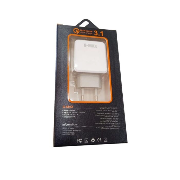 ⁦عظمة شاحن 4 مخارج USB مع سلك G-Max- شحن سريع 3 أمبير- متوافق مع الايفون⁩ - الصورة ⁦4⁩