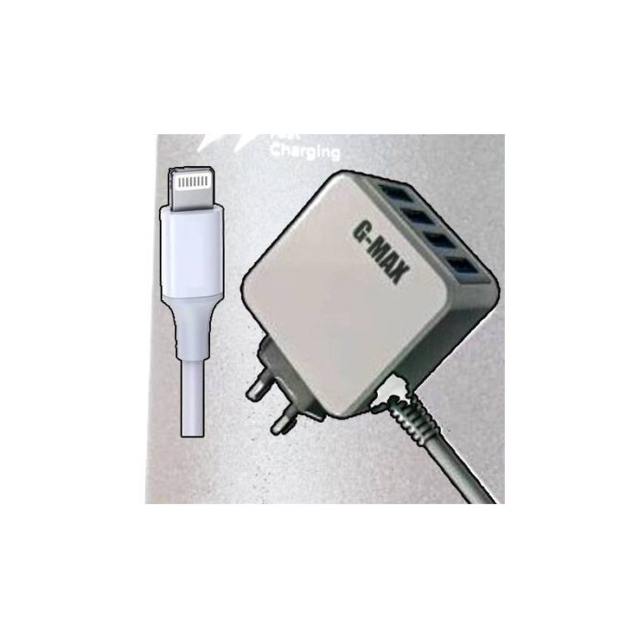 ⁦عظمة شاحن 4 مخارج USB مع سلك G-Max- شحن سريع 3 أمبير- متوافق مع الايفون⁩ - الصورة ⁦6⁩