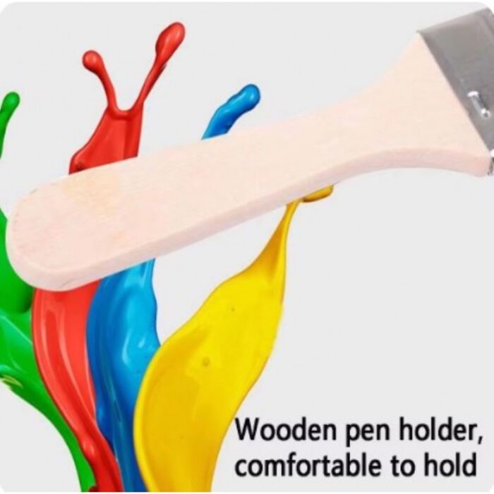 ⁦فرشاة طلاء ذات يد خشبي للرسم الزيتي ، مناسبة للرسم، مجموعة مكونة من 12 فرشاة بأحجام مختلفة⁩ - الصورة ⁦3⁩