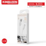 كيبل شحن سريع وناقل بيانات طول 2 متر منفذ مايكرو USB 2.0 Fast Charging Long Data - ماركة Kingleen