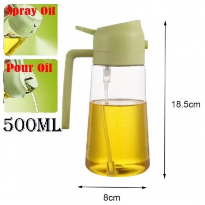 ⁦قنينة مطرة بخاخ زيت خفيفة الوزن ثنائي الوظيفة ( بخاخ وصبّ) مصنوعة من البلاستيك القوي آمنة غذائيا للتحكم في كمية الزيت في الطعام حجم كبير 500 مللي⁩ - الصورة ⁦6⁩