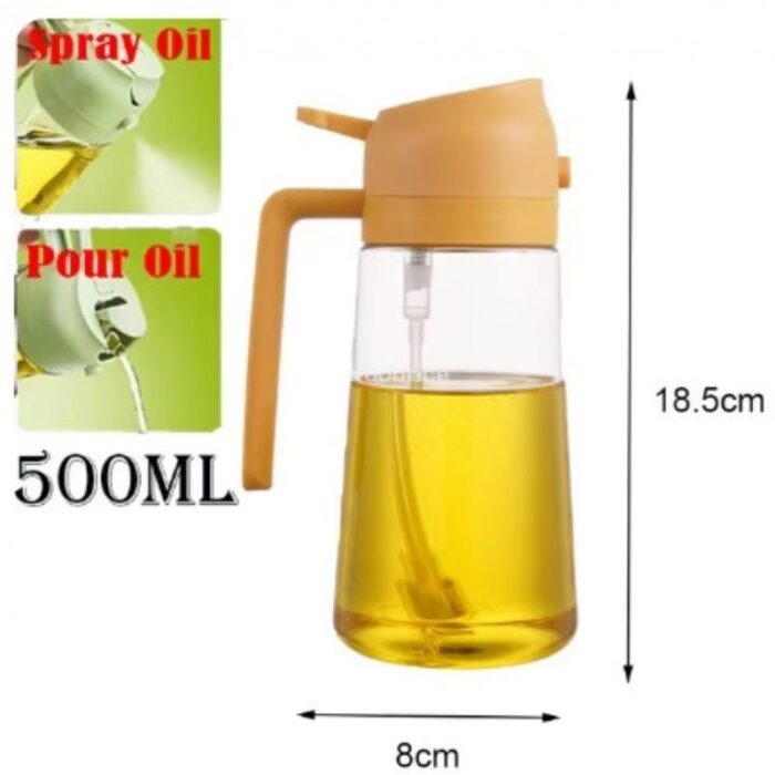 ⁦قنينة مطرة بخاخ زيت خفيفة الوزن ثنائي الوظيفة ( بخاخ وصبّ) مصنوعة من البلاستيك القوي آمنة غذائيا للتحكم في كمية الزيت في الطعام حجم كبير 500 مللي⁩ - الصورة ⁦8⁩