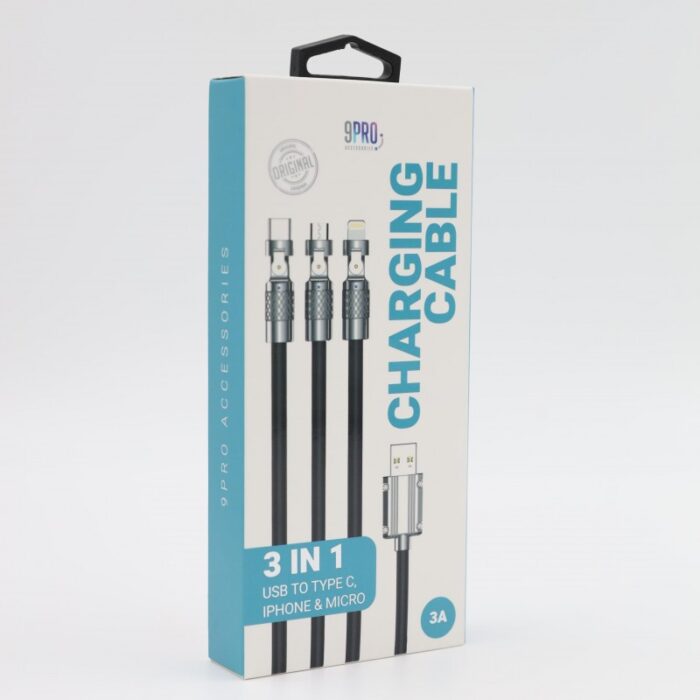 10337407_67dc5f4941a5e كابل شحن 3 مخارج ميكرو ايفون type c - الصورة 1