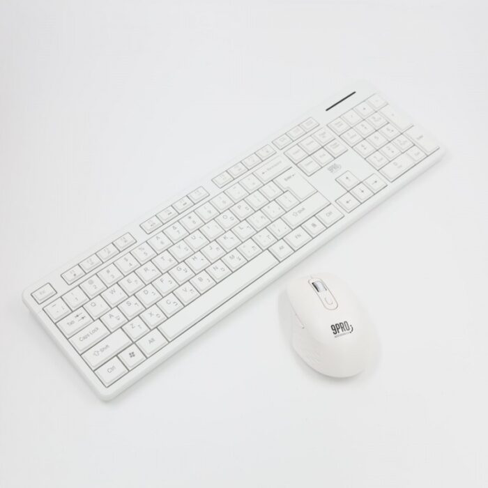 ⁦طقم ماوس لاسلكي مع كيبورد يعمل بالشحن من 9 برو لون ابيض⁩ - الصورة ⁦5⁩