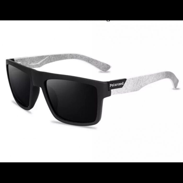 ⁦نظارة شمسية بإطار بلاستيكي لون رمادي وأسود⁩ - الصورة ⁦4⁩