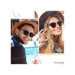 ⁦نظارة شمسية للجنسين لون أسود وفضي بتصميم مربع⁩ - الصورة ⁦2⁩