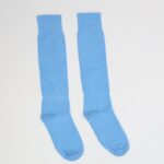 ⁦جوارب كرة قدم رياضية طويلة للشباب لون أزرق فاتح⁩ - الصورة ⁦2⁩