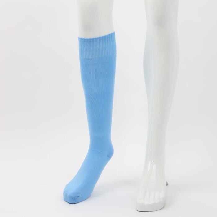 ⁦جوارب كرة قدم رياضية طويلة للشباب لون أزرق فاتح⁩ - الصورة ⁦8⁩