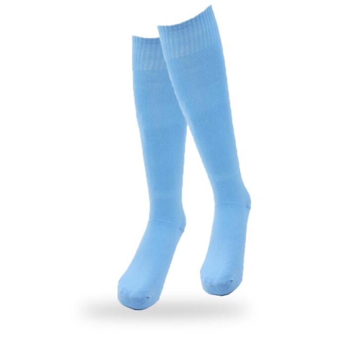 ⁦جوارب كرة قدم رياضية طويلة للشباب لون أزرق فاتح⁩ - الصورة ⁦10⁩