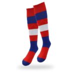 ⁦جوارب كرة قدم رياضية طويلة للشباب لون أحمر وأزرق وأبيض⁩ - الصورة ⁦11⁩