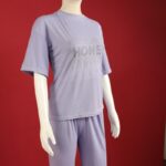 ⁦بجامة نص كم للنساء لون بنفسجي فاتح⁩ - الصورة ⁦3⁩