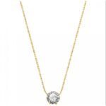 سلسال رفيع مع حجر زركون أبيض ناعم