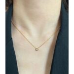 ⁦سلسال ذهبي بتصميم حجر زركون أبيض⁩ - الصورة ⁦3⁩