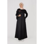 ⁦جلباب بسحاب للنساء لون أسود⁩ - الصورة ⁦2⁩