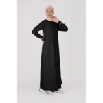 ⁦جلباب بسحاب للنساء لون أسود⁩ - الصورة ⁦3⁩