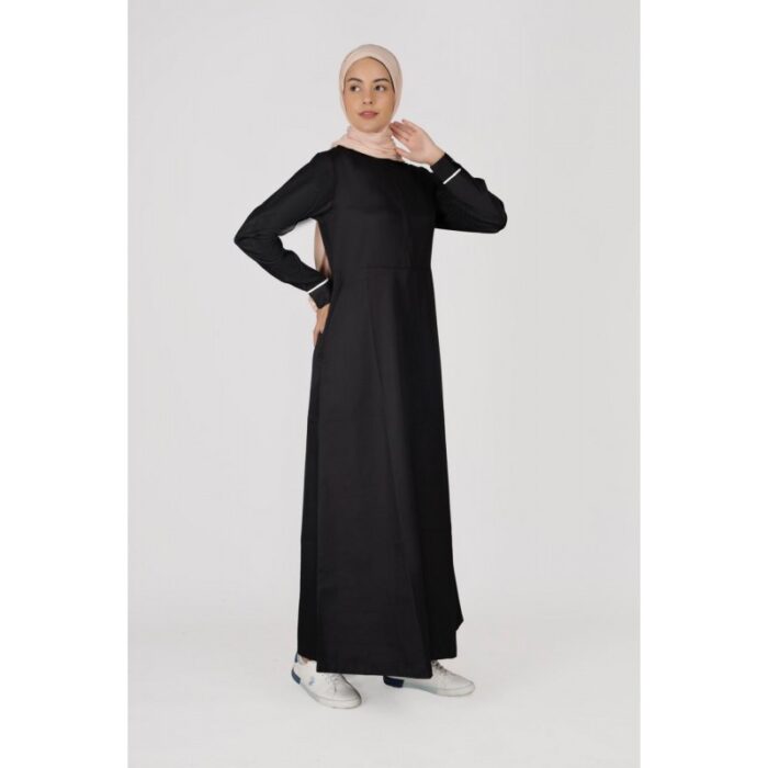 ⁦جلباب بسحاب للنساء لون أسود⁩ - الصورة ⁦3⁩