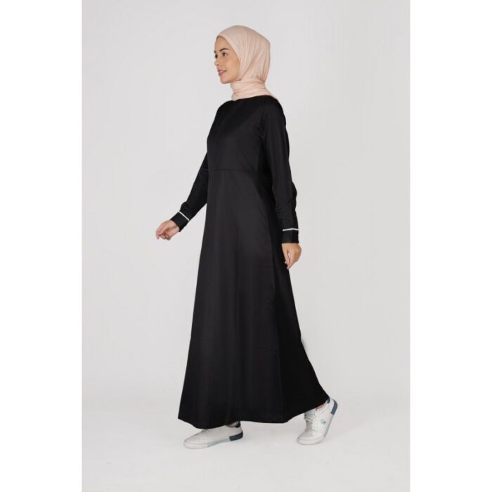 ⁦جلباب بسحاب للنساء لون أسود⁩ - الصورة ⁦4⁩