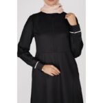 ⁦جلباب بسحاب للنساء لون أسود⁩ - الصورة ⁦5⁩