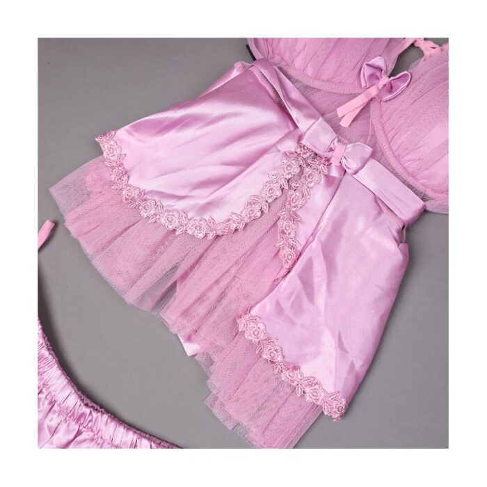 ⁦طقم لانجري قطعتين لون زهري One Size⁩ - الصورة ⁦2⁩