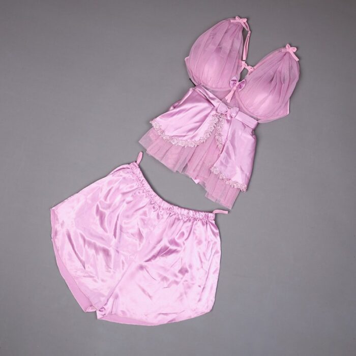 ⁦طقم لانجري قطعتين لون زهري One Size⁩ - الصورة ⁦4⁩