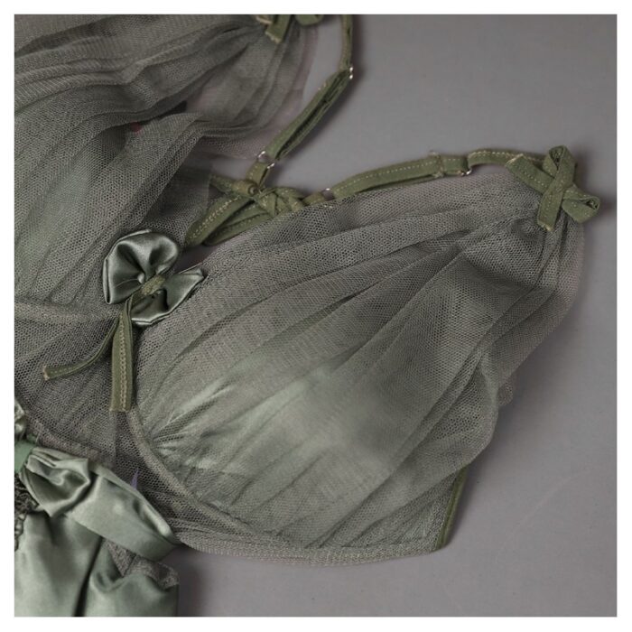 ⁦طقم لانجري قطعتين لون زيتي One Size⁩ - الصورة ⁦4⁩