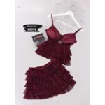 طقم لانجري لون عنابي One Size