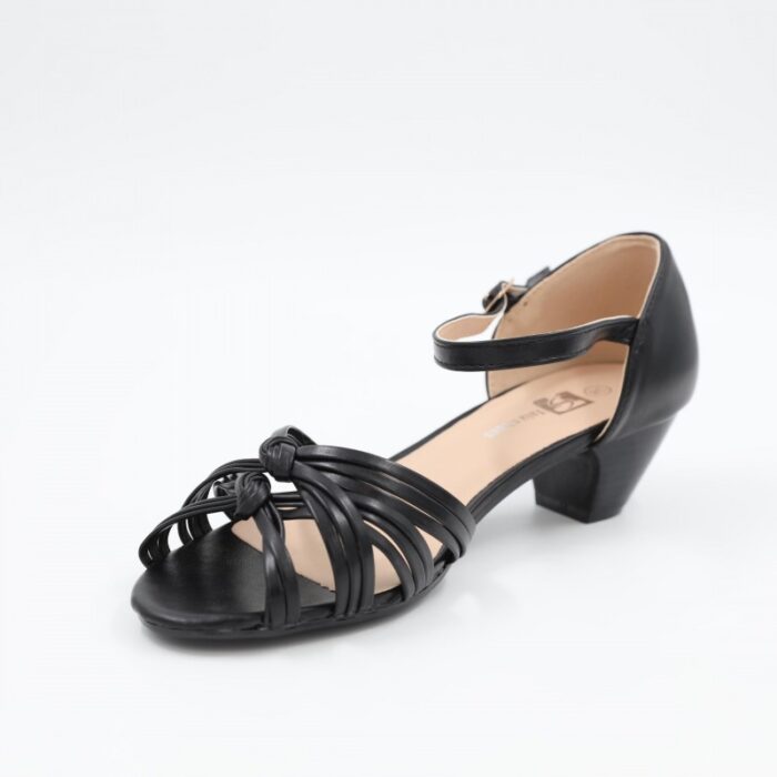 103375066_67dc63e7d252a صندل بكعب للنساء لون أسود - الصورة 1
