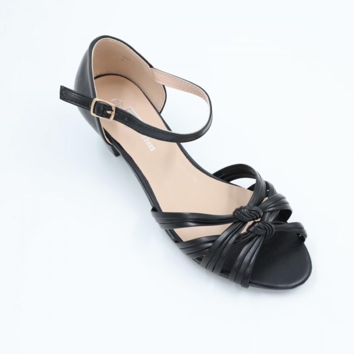 ⁦صندل بكعب للنساء لون أسود⁩ - الصورة ⁦8⁩