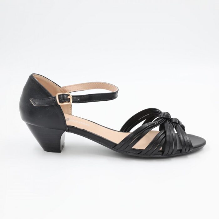 ⁦صندل بكعب للنساء لون أسود⁩ - الصورة ⁦12⁩