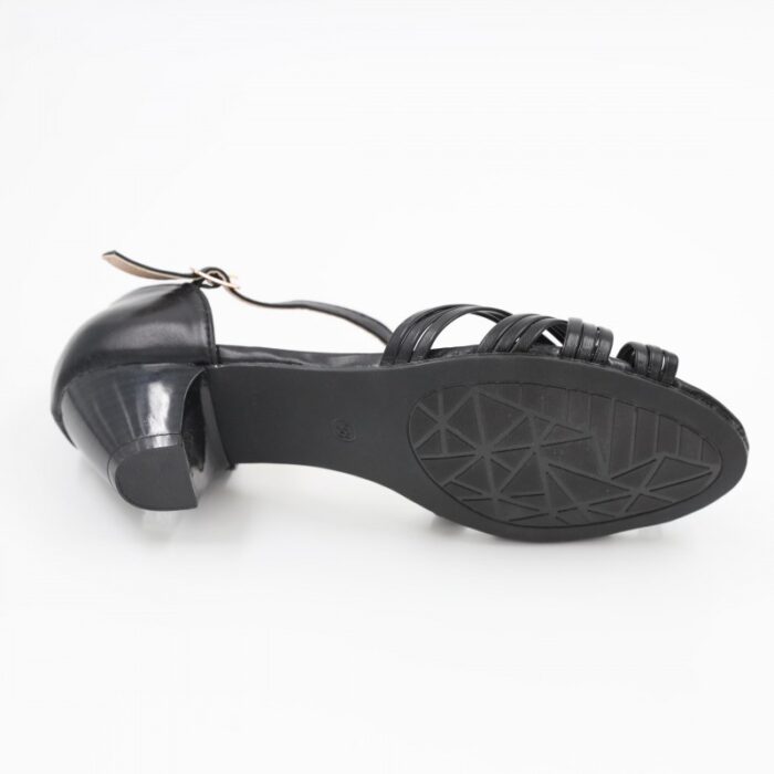 ⁦صندل بكعب للنساء لون أسود⁩ - الصورة ⁦13⁩