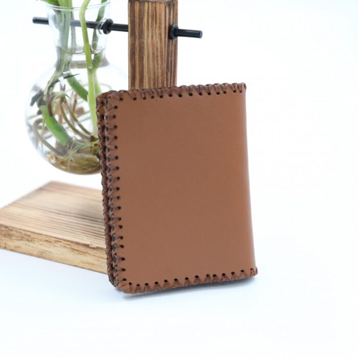 ⁦محفظة للكروت جلد طبيعي لون بني⁩ - الصورة ⁦4⁩