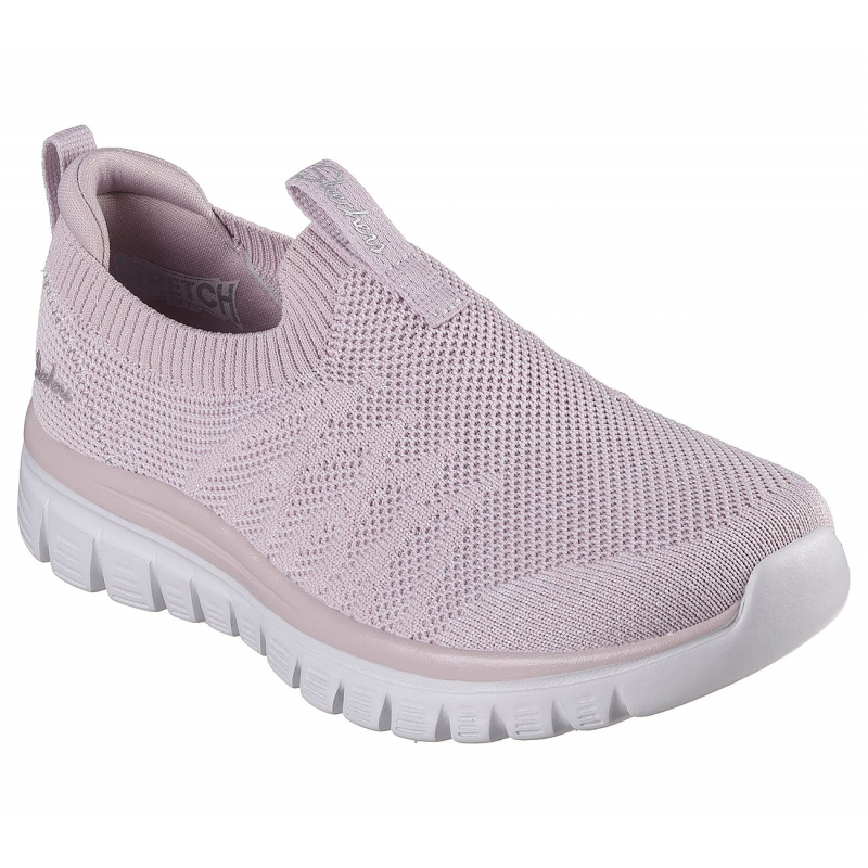 ⁦Skechers Women's Active Graceful - Good Vibe Shoes - حذاء سكيتشرز أكتيف جريسفول- جود فايب للنساء لون زهري ونعل أبيض⁩ - الصورة ⁦1⁩