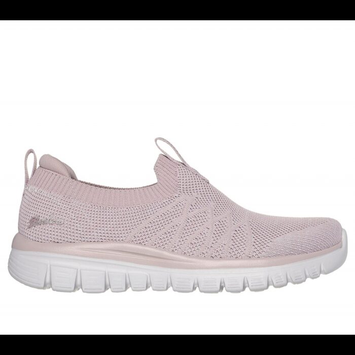 ⁦Skechers Women's Active Graceful - Good Vibe Shoes - حذاء سكيتشرز أكتيف جريسفول- جود فايب للنساء لون زهري ونعل أبيض⁩ - الصورة ⁦2⁩