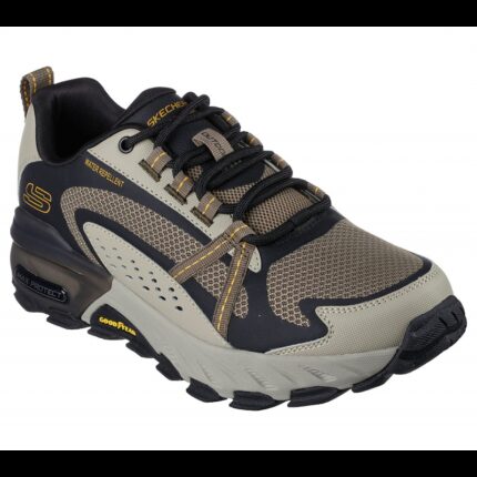 Skechers Men's Max Protect Shoes - حذاء سكيتشرز ماكس بروتيكت للرجال لون بيج فاتح وأسود وزيتي