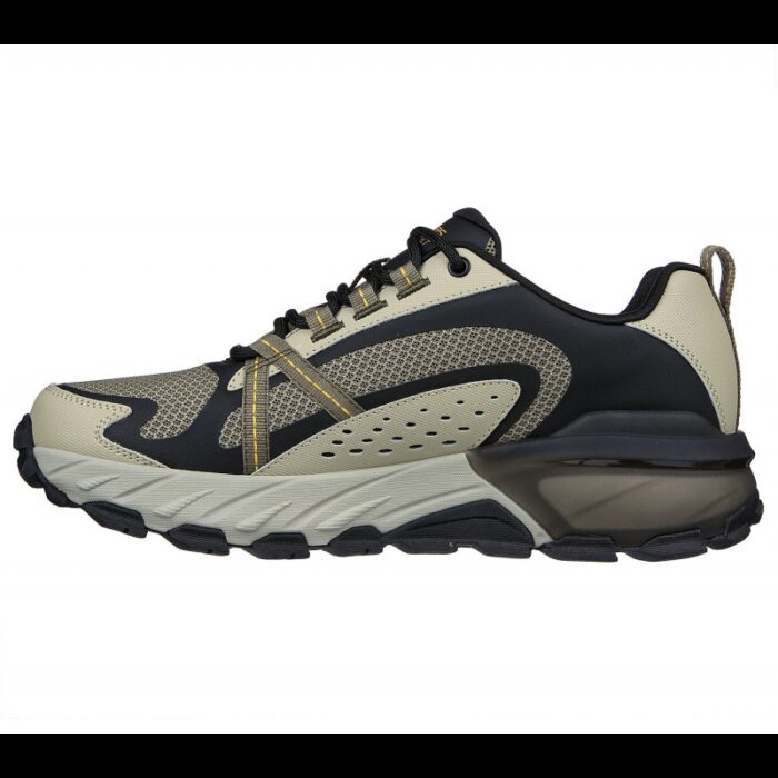 ⁦Skechers Men's Max Protect Shoes -  حذاء سكيتشرز ماكس بروتيكت للرجال لون بيج فاتح وأسود وزيتي⁩ - الصورة ⁦5⁩