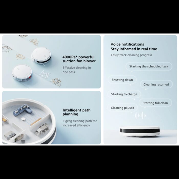 ⁦مكنسة ريبورت تعمل بالشحن من شاومي لون ابيض-Xiaomi Robot Vacuum E10⁩ - الصورة ⁦8⁩