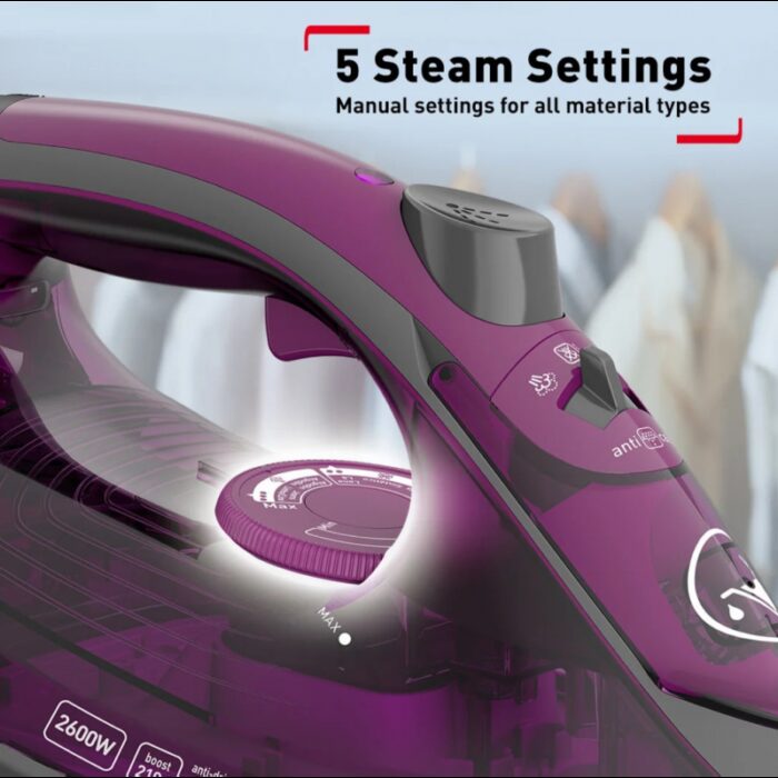 ⁦مكوى بخار من تيفال 2600 واط لون بنفسجي⁩ - الصورة ⁦3⁩