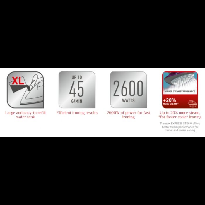 ⁦مكوى بخار من تيفال 2600 واط لون بنفسجي⁩ - الصورة ⁦5⁩