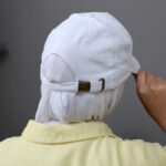 ⁦طاقية قماش مطرزة بتصميم بطيخ لون أبيض⁩ - الصورة ⁦2⁩