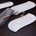 ⁦جاط بورسلان بتصميم شبه مستطيل حجم 36×13 سم لون أبيض⁩ - الصورة ⁦2⁩