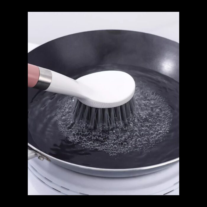 ⁦فرشاة تنظيف المجلى بلاستيك متعددة الاستخدامات لون نهدي وابيض⁩ - الصورة ⁦3⁩