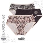 ⁦طقم داخلي نسائي قطن من 3 قطع milk بألوان مختلفة⁩ - الصورة ⁦10⁩