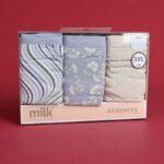 طقم داخلي نسائي قطن من 3 قطع milk بألوان مختلفة