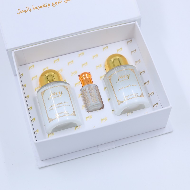 ⁦طقم مسك العروس الملكي طهارة مسك 3 قطع (معطر الجسم 50مل+معطر الشعر 50مل+مسك مُركز 10مل) من جوري⁩ - الصورة ⁦1⁩