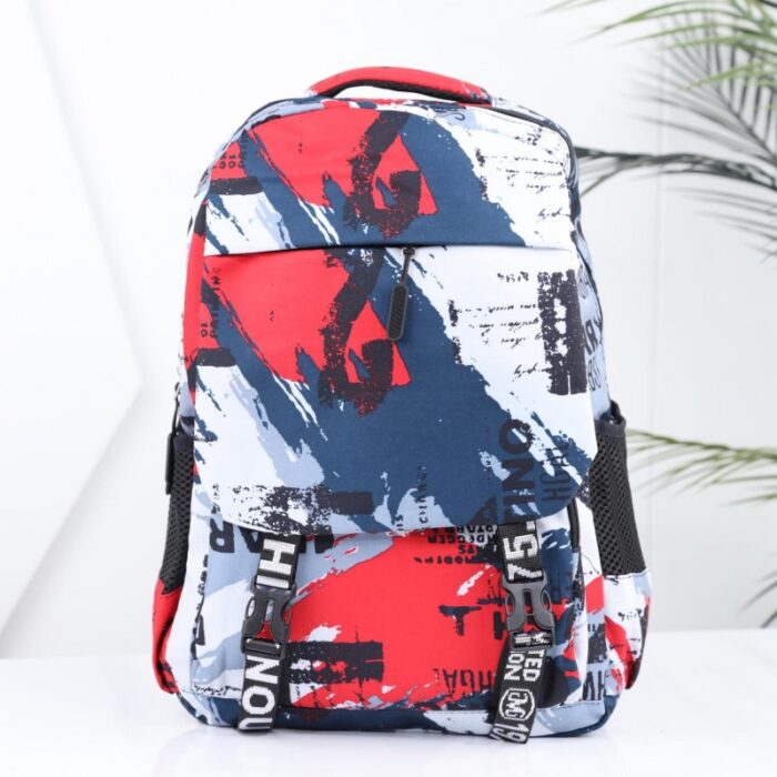 ⁦حقيبة مدرسية 20 انش لون أحمر ورمادي⁩ - الصورة ⁦2⁩