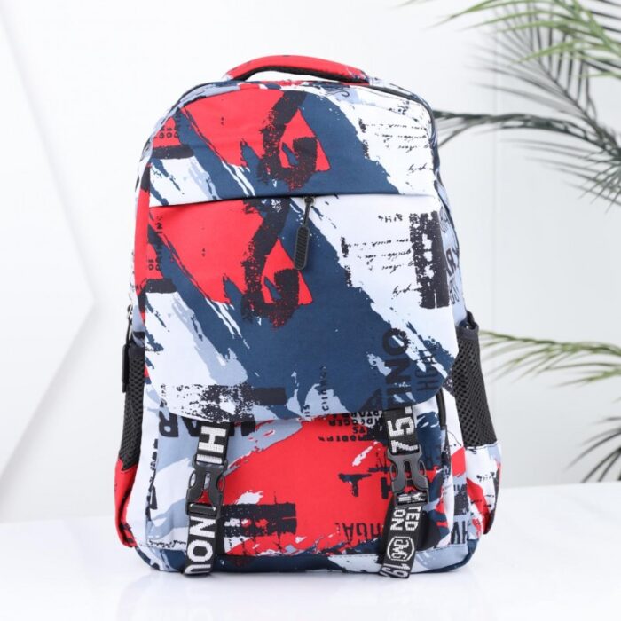 ⁦حقيبة مدرسية 20 انش لون أحمر ورمادي⁩ - الصورة ⁦3⁩